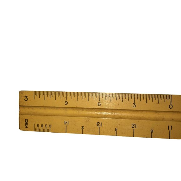 Vintage Dietzgen 3-Sided Engineer Wooden Ruler Used 31626 Architect Drafting - Picture 5 of 16